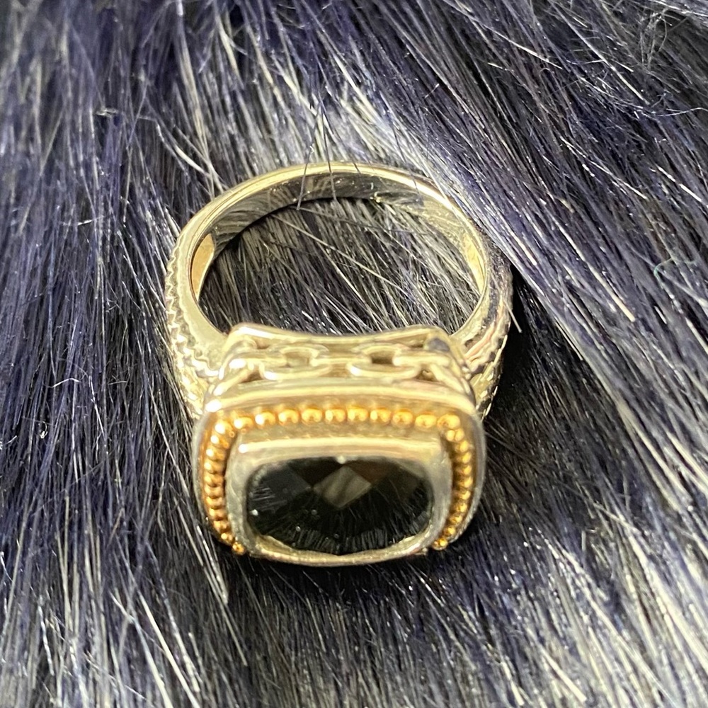 Sterling Silver and Black Onyx Ring, Size 7